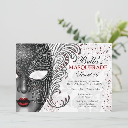 Invitations Masquerade Anniversaire (Debout devant)
