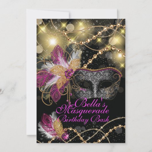 Invitations Masquerade Anniversaire (Devant)