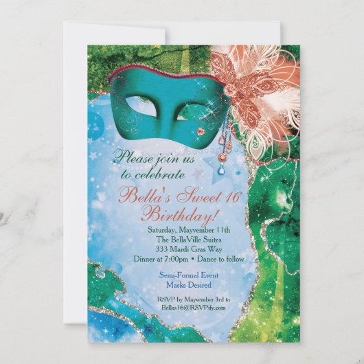 Invitations Masquerade Anniversaire (Dos)