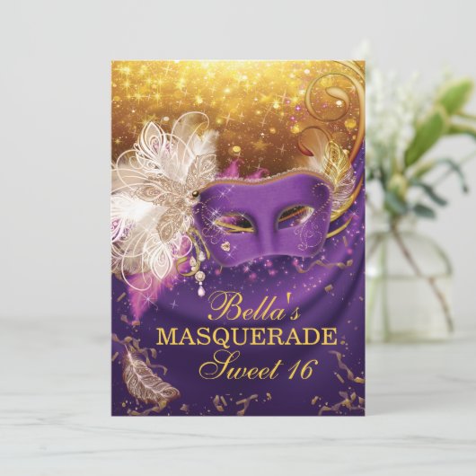 Invitations Masquerade Anniversaire (Debout devant)