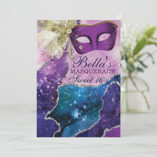 Invitations Masquerade Anniversaire (Debout devant)