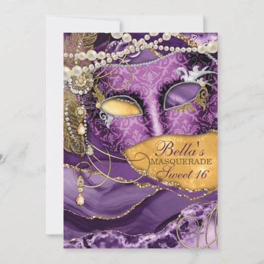 Invitations Masquerade Anniversaire (Devant)