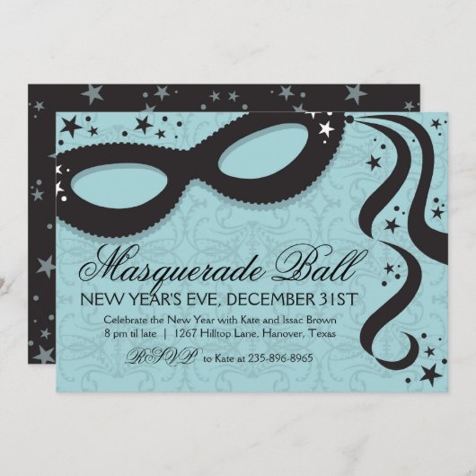 Invitations Masquerade Ball (Devant / Derrière)