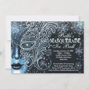 Invitations Masquerade Ball de glace Hiver Snowfla