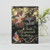 Invitations Masquerade Birthday Event Party (Debout devant)