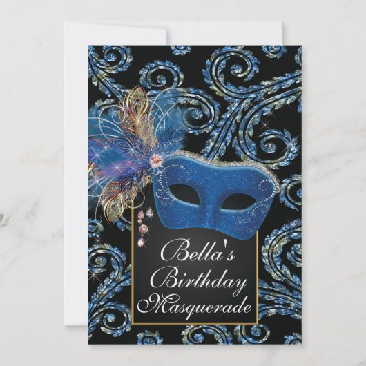 Invitations Masquerade Birthday Event Party (Dos)