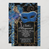 Invitations Masquerade Birthday Event Party (Devant / Derrière)