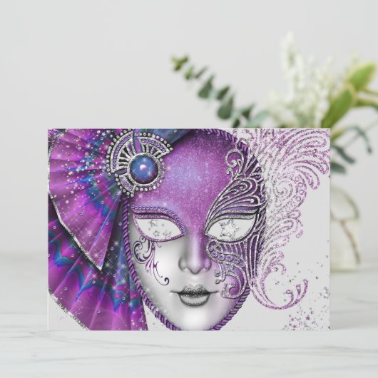 Invitations Masquerade Mardi Gras (Debout devant)