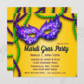 Invitations Masquerade Party Purple Mask (Devant / Derrière)