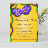 Invitations Masquerade Party Purple Mask (Debout devant)