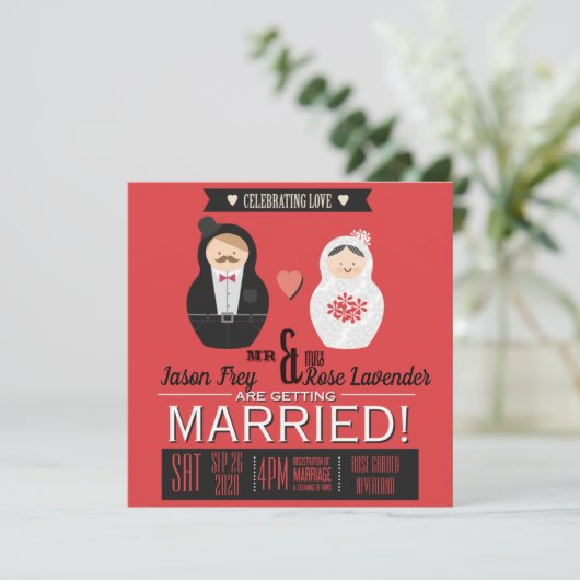 Invitations Matreshka Wedding (Debout devant)