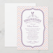 Invitations mauve-clair de douche de cuisine de (Devant / Derrière)
