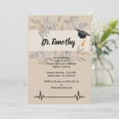Invitations Médicales modifiables pour les diplômé (Debout devant)
