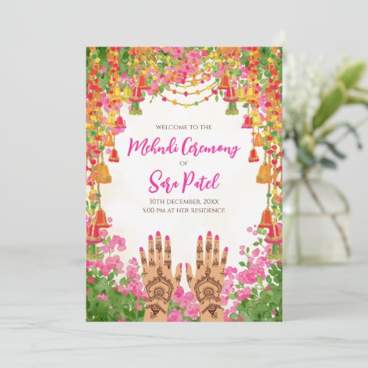 Invitations Mehndi et invitations mariages hindous (Debout devant)