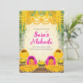 Invitations Mehndi numériques en tant qu'invitatio (Debout devant)