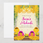 Invitations Mehndi numériques en tant qu'invitatio (Devant / Derrière)