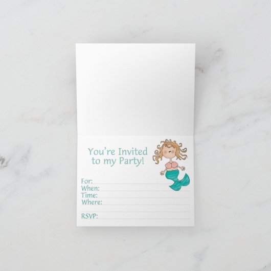 Invitations Mermaid 4e anniversaire (Intérieur)