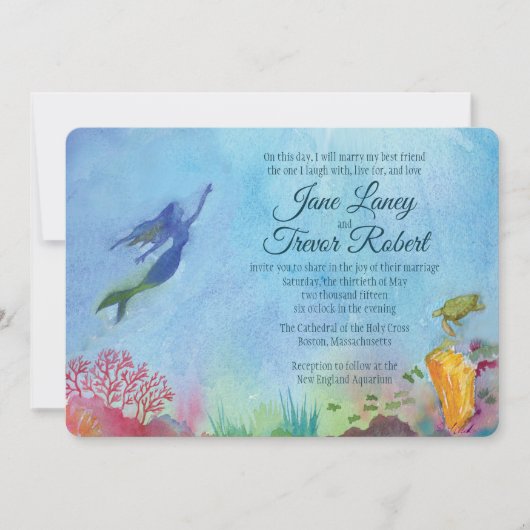 Invitations Mermaid Wedding (Devant)