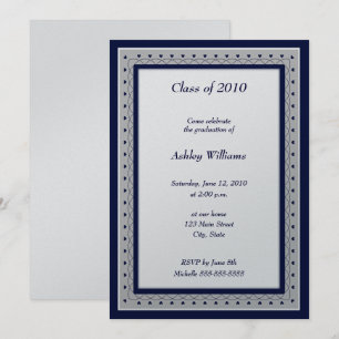 Invitations métalliques bleues et argentées