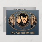 Invitations Metis Wolf Carte d'art Rebel personnal (Devant / Derrière)