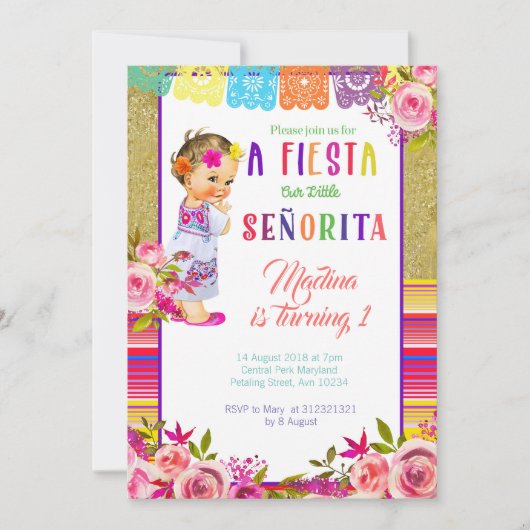 Invitations mexicaines pour 1er anniversaire (Devant)