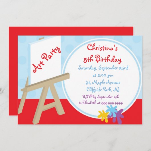 Invitations mignonnes d'anniversaire de partie (Devant / Derrière)