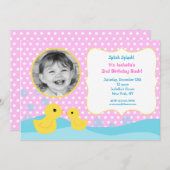 Invitations mignonnes d'anniversaire de photo de (Devant / Derrière)