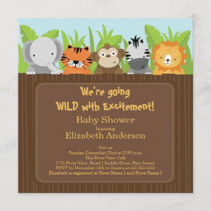 Invitations mignonnes de baby shower d'animaux de