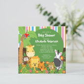 Invitations mignonnes de baby shower d'animaux de (Debout devant)