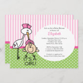 Invitations mignonnes de baby shower de bébé de (Devant / Derrière)