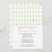 Invitations mignonnes de baby shower de fille (Devant / Derrière)