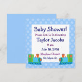 Invitations mignonnes de baby shower de train de (Devant / Derrière)