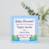 Invitations mignonnes de baby shower de train de (Debout devant)