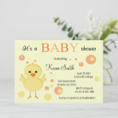 Invitations mignonnes de baby shower - poussin (Debout devant)