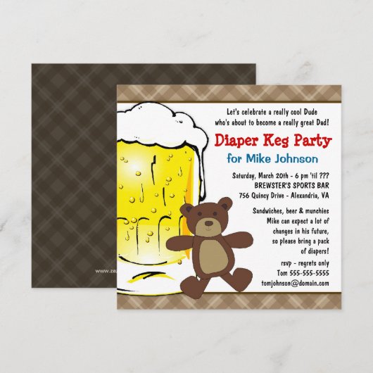 Invitations mignonnes de barillet de (Devant / Derrière)