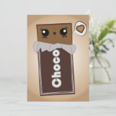 Invitations mignonnes de barre de chocolat (Debout devant)