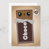Invitations mignonnes de barre de chocolat (Devant / Derrière)