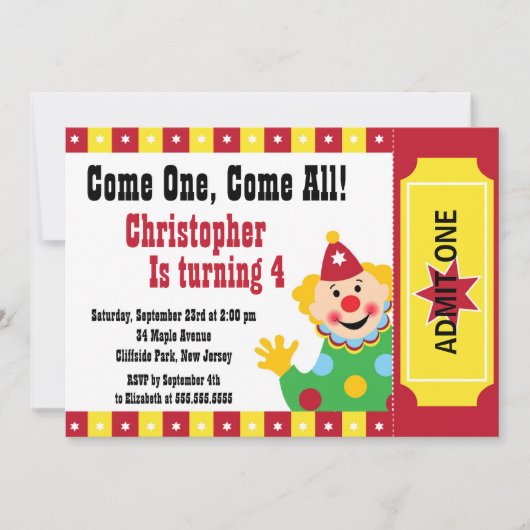 Invitations mignonnes de fête d'anniversaire de (Devant)