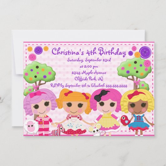 Invitations mignonnes de fête d'anniversaire de (Devant)