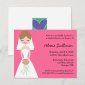 Invitations mignonnes de Fête de la mariée de (Devant / Derrière)