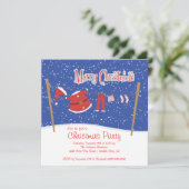 Invitations mignonnes de fête de vacances de Noël (Debout devant)