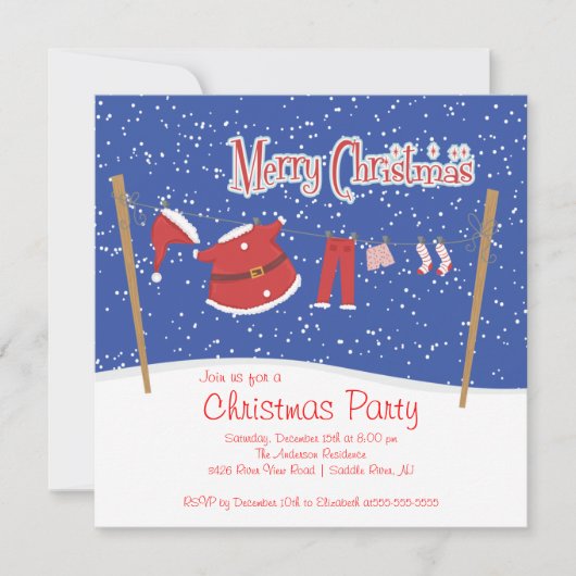 Invitations mignonnes de fête de vacances de Noël (Devant)