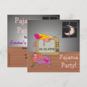 Invitations mignonnes de filles de sommeil de (Devant / Derrière)