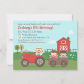 Invitations mignonnes de partie d'anniversaire de (Devant)