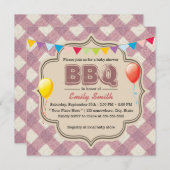 Invitations mignonnes de partie de BBQ de baby (Devant / Derrière)