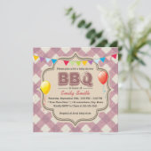 Invitations mignonnes de partie de BBQ de baby (Debout devant)