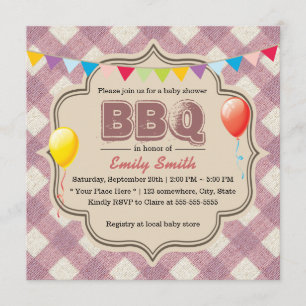 Invitations mignonnes de partie de BBQ de baby