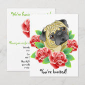 Invitations mignonnes de partie de chien de style (Devant / Derrière)
