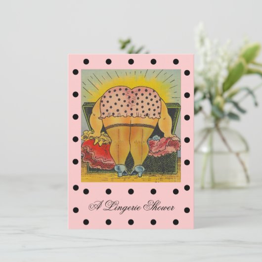 Invitations mignonnes de point de polka de Fête de (Debout devant)