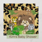 Invitations MIGNONNES de THÈME de GUÉPARD de BABY (Devant / Derrière)